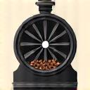Illustration of a coffee roasting machine drum.